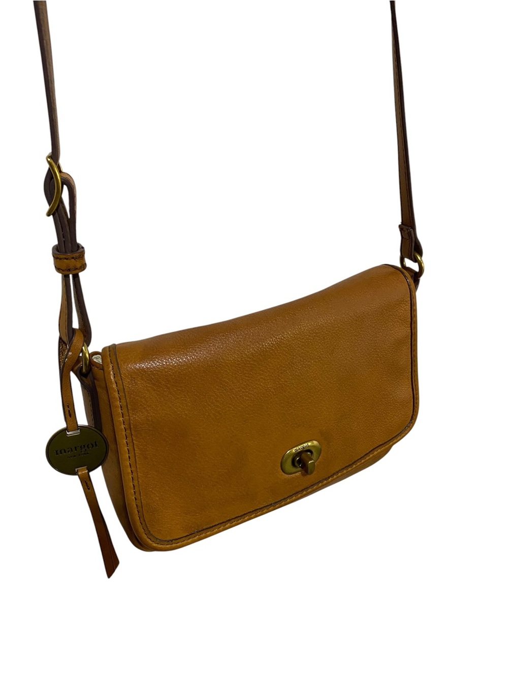 margot Tan Leather Crossbody with Turn-Lock Detail - Picture 6 of 15
